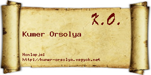 Kumer Orsolya névjegykártya